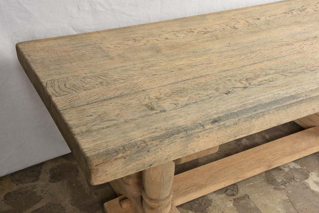 Large French oak farm table with twin legs 82" x 33¾"