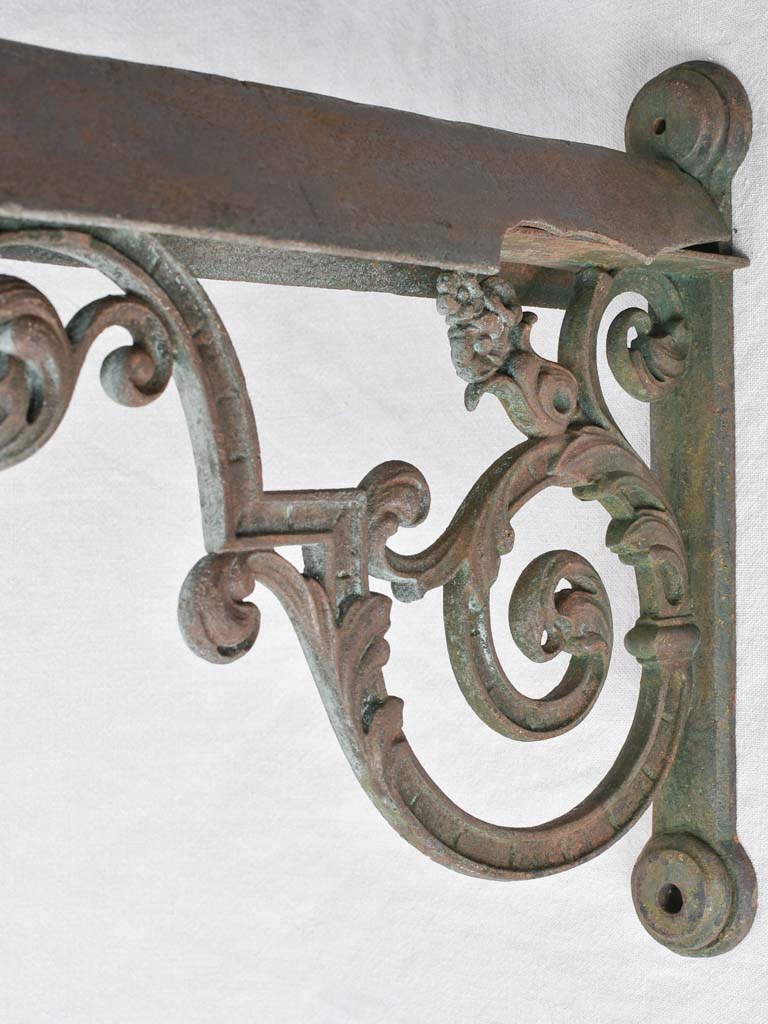 Antique French saddle rack with horse head - cast iron 23¼" x 15"