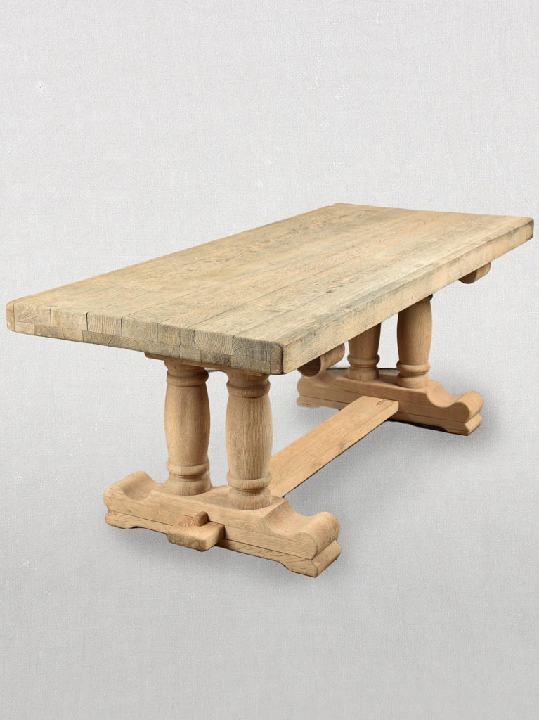 Large French oak farm table with twin legs 82" x 33¾"
