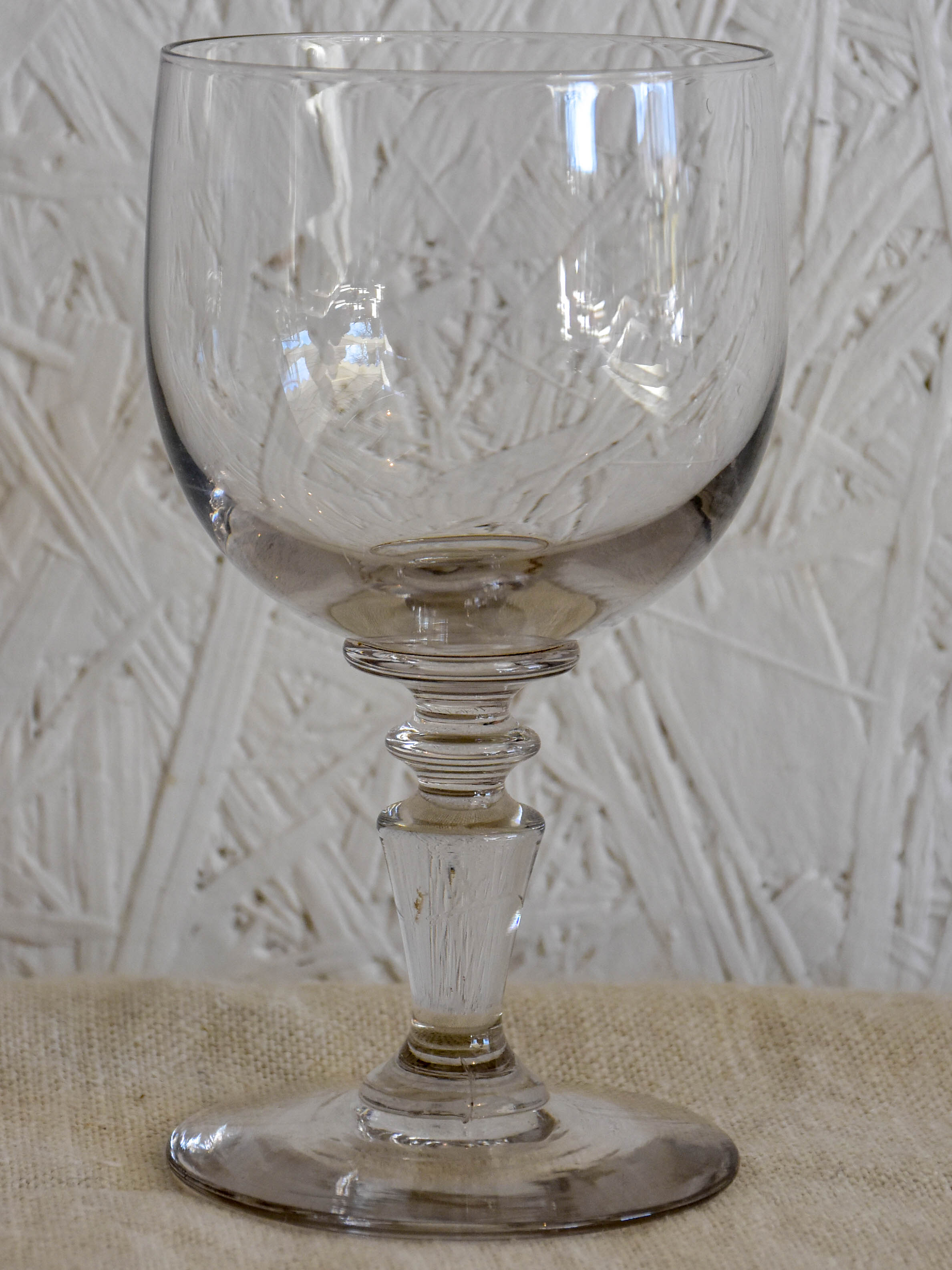 Six antique French wine glasses