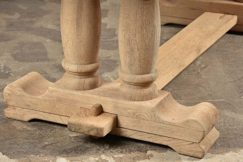 Large French oak farm table with twin legs 82" x 33¾"