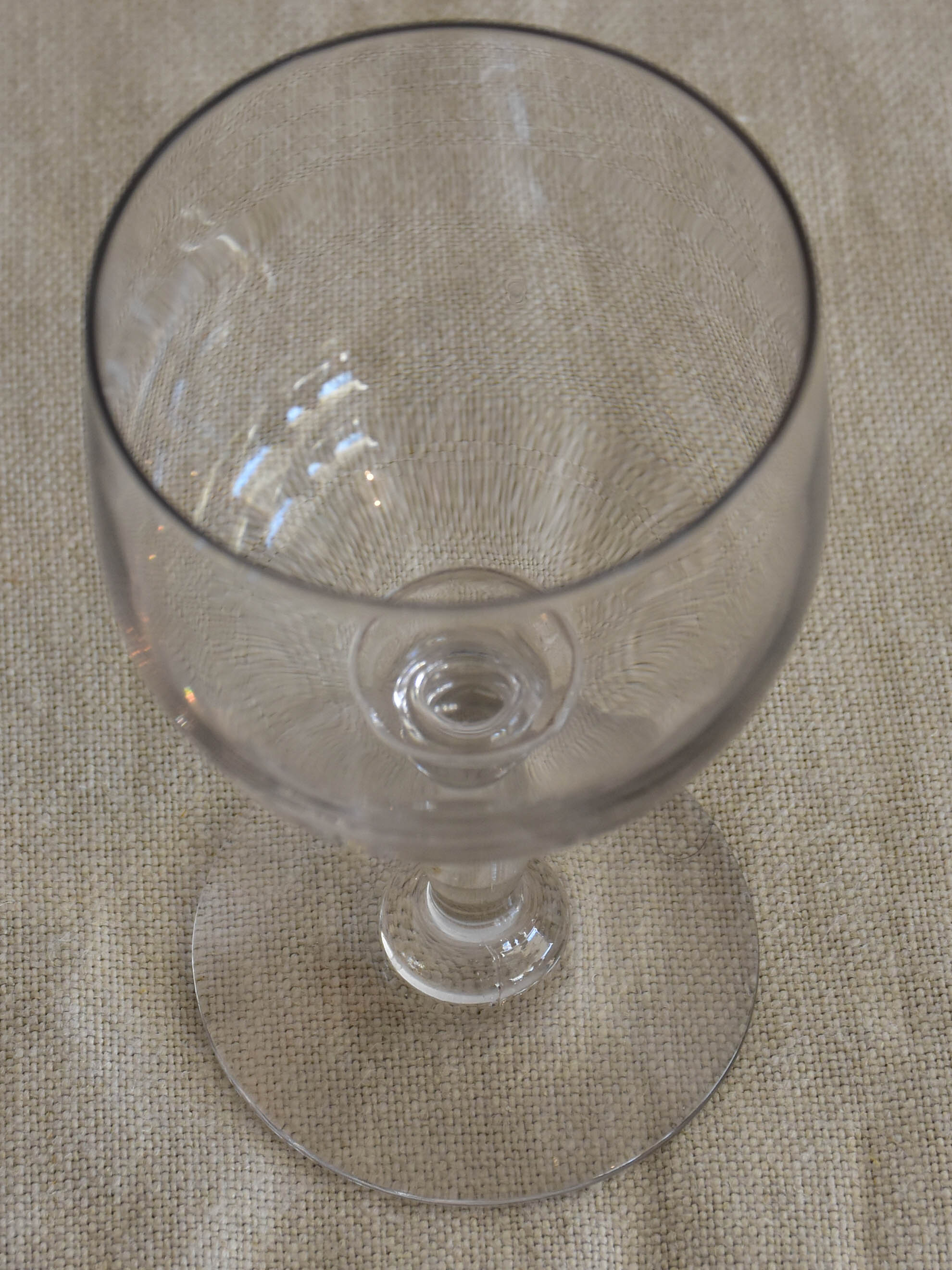 Six antique French wine glasses