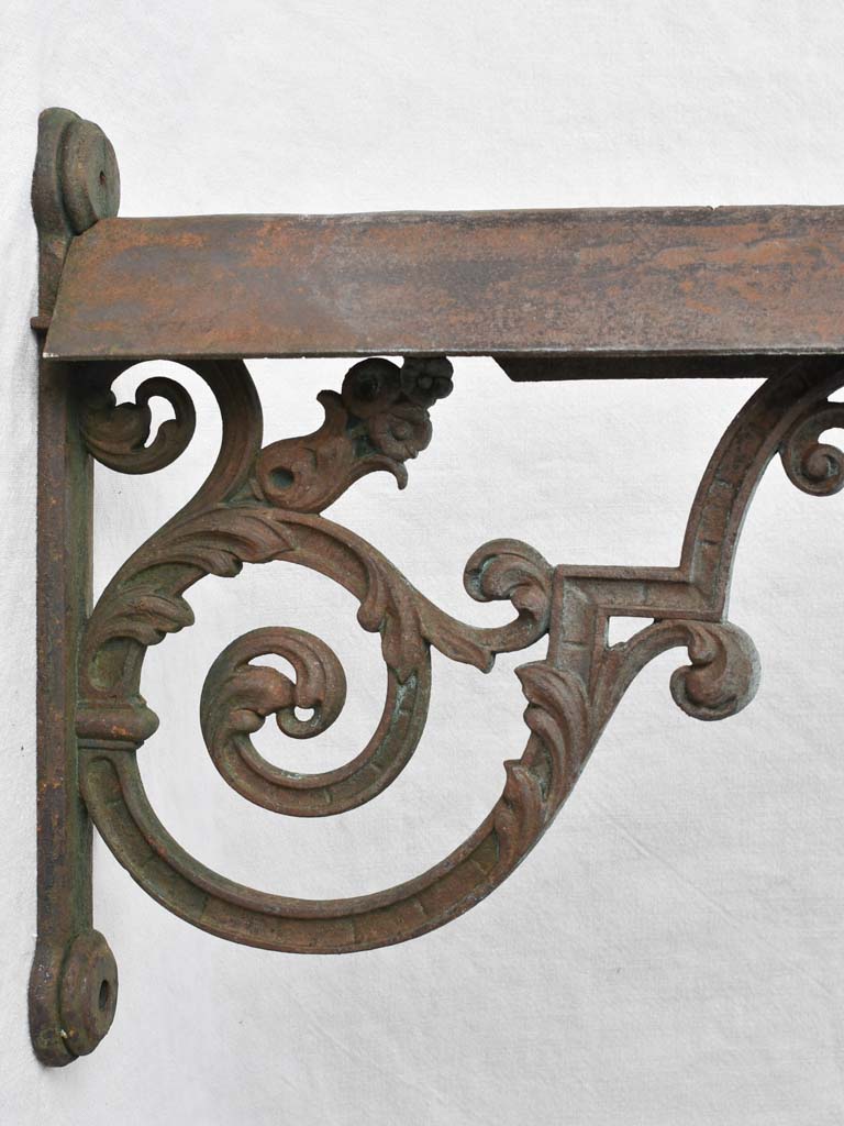 Antique French saddle rack with horse head - cast iron 23¼" x 15"
