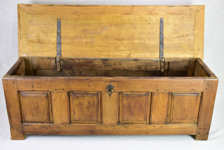 Antique French storage trunk 69"