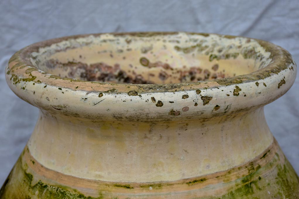 19th Century Biot olive jar with apricot glaze 26½"