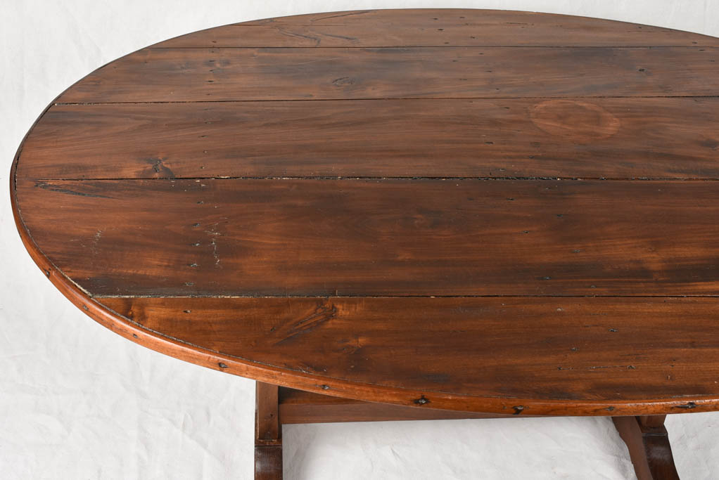 Antique French winemaker's table - oval 59¾" x 46"