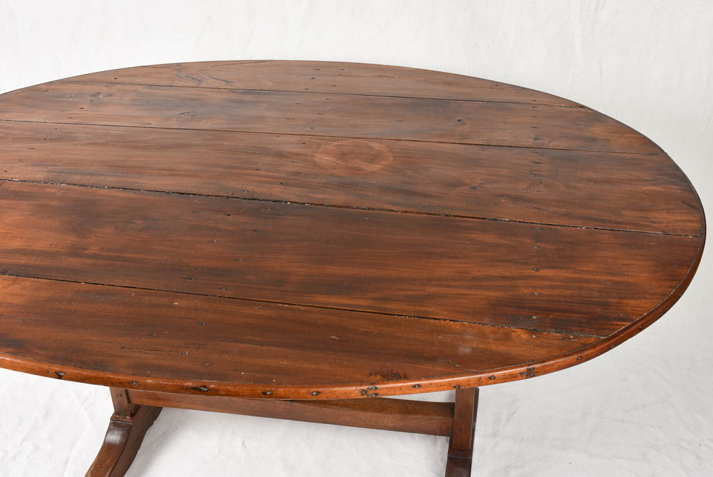 Antique French winemaker's table - oval 59¾" x 46"