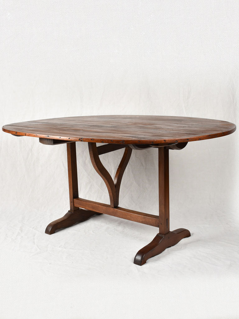 Antique French winemaker's table - oval 59¾" x 46"