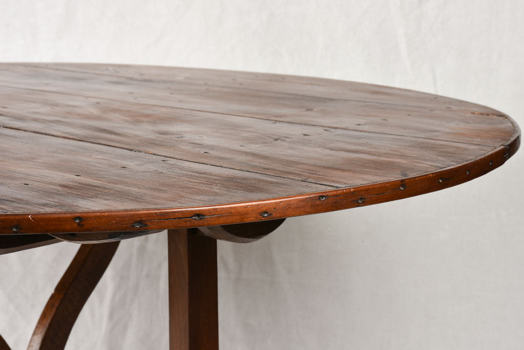 Antique French winemaker's table - oval 59¾" x 46"