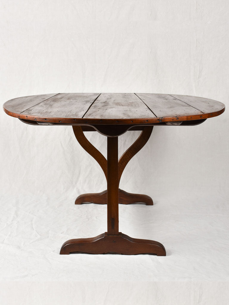 Antique French winemaker's table - oval 59¾" x 46"