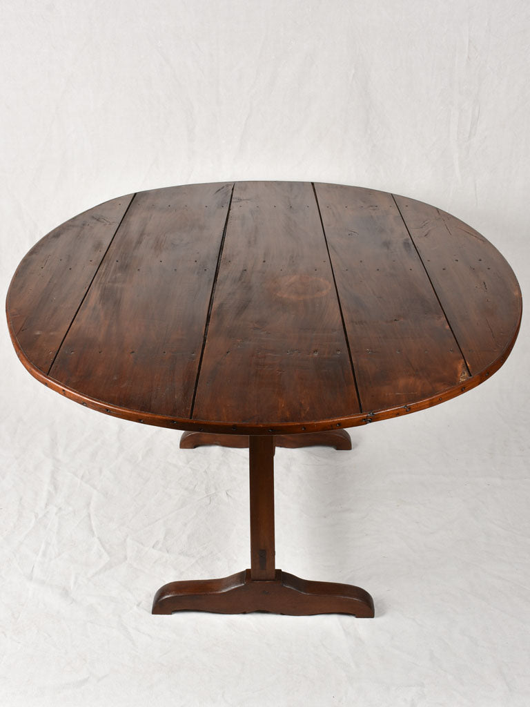 Antique French winemaker's table - oval 59¾" x 46"