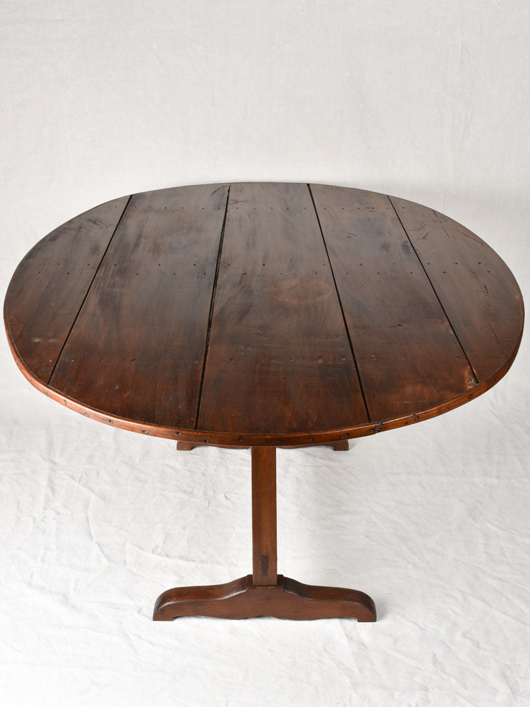 Antique French winemaker's table - oval 59¾" x 46"