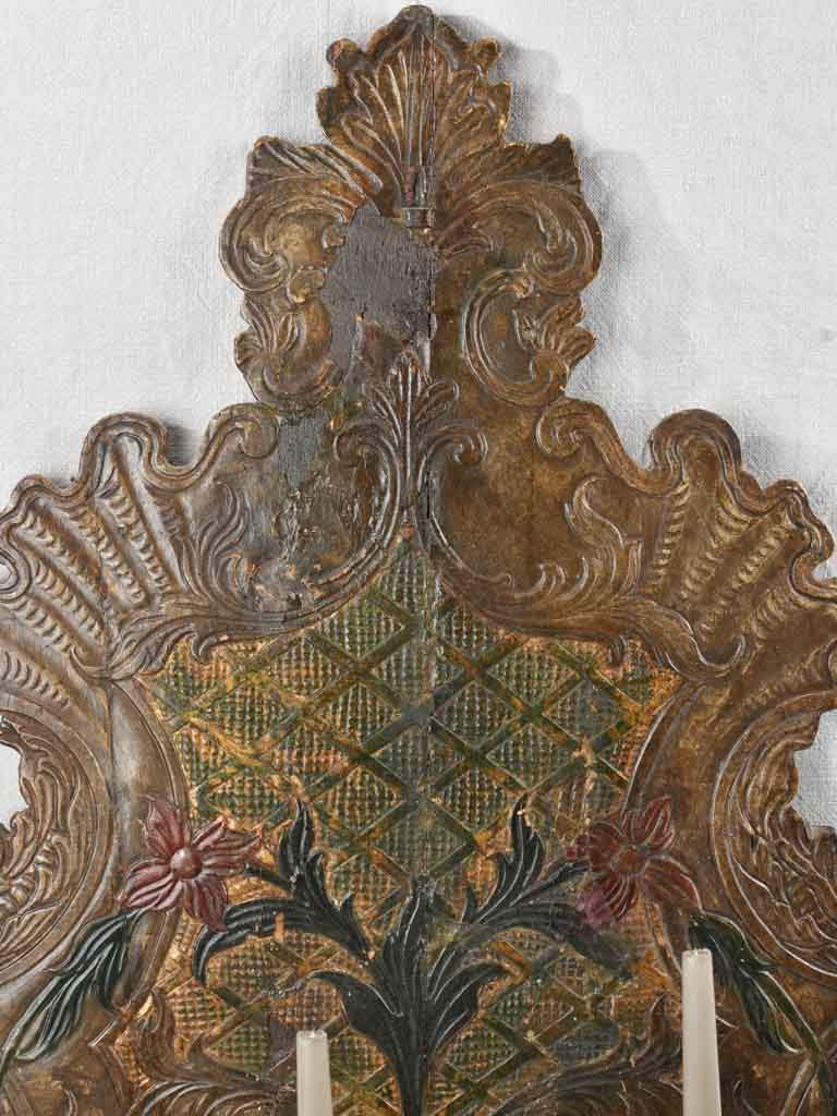 Large candle wall sconce, Italian, 17th century 37¾ x 26""