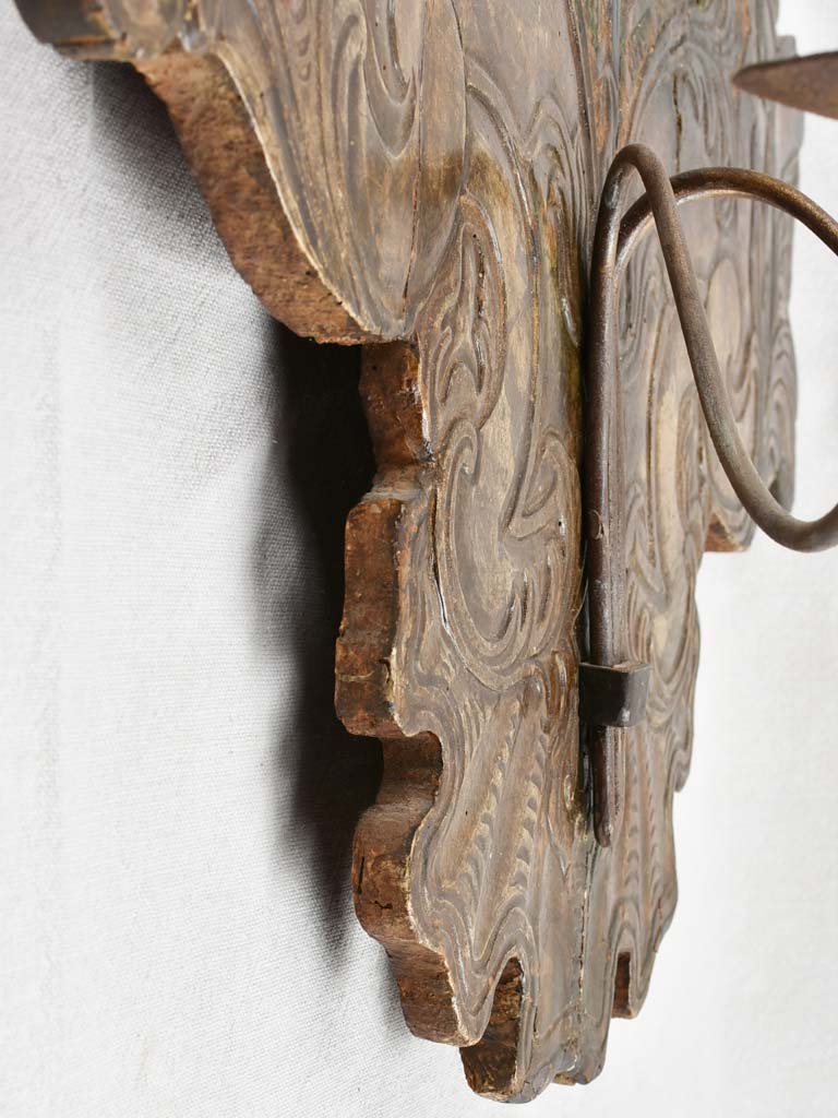 Large candle wall sconce, Italian, 17th century 37¾ x 26""