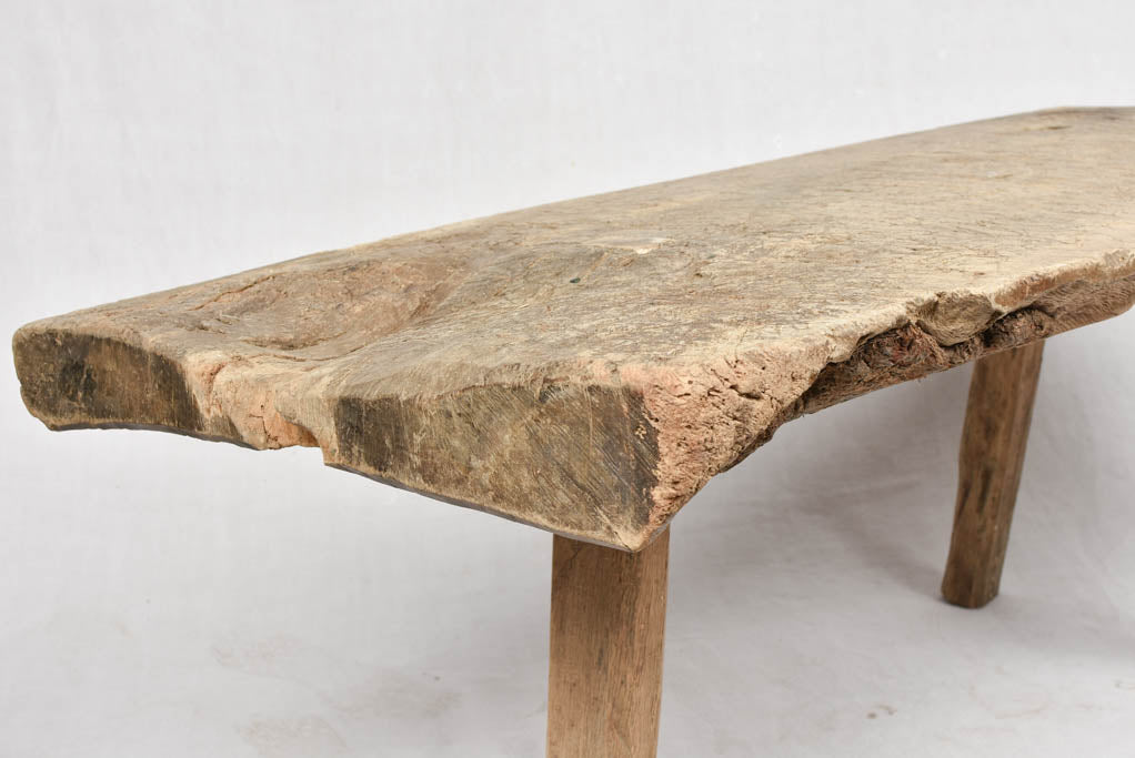Large primitive coffee table with three legs 50"