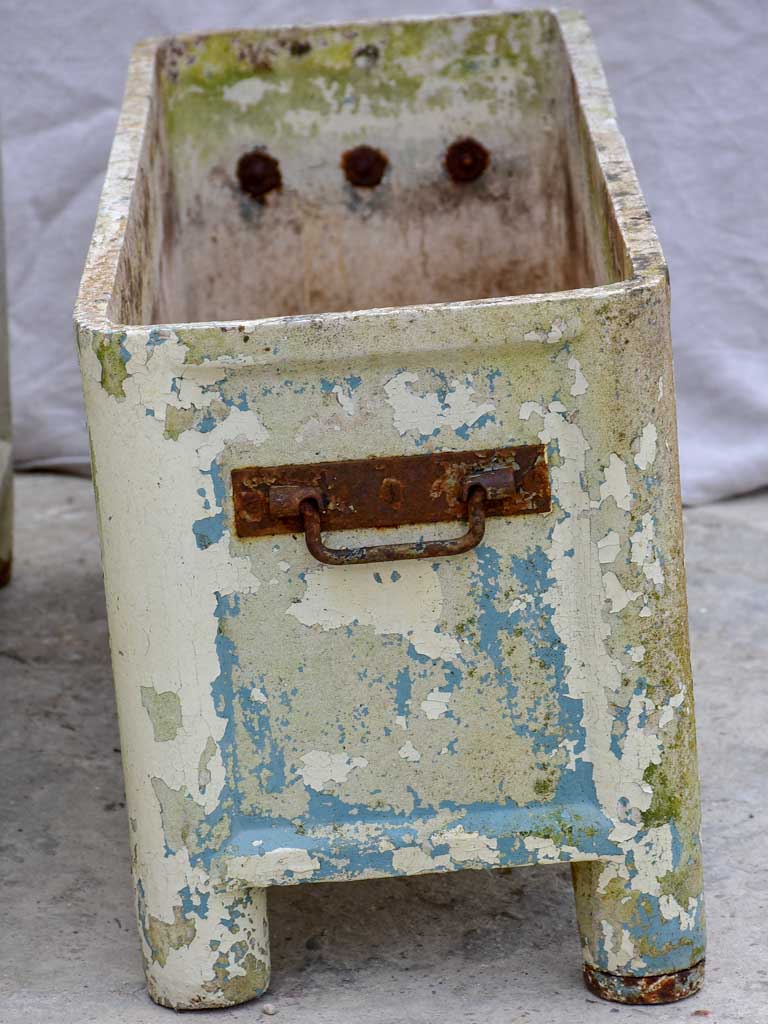 Pair of rectangular mid-century Willy Guhl garden planters on feet