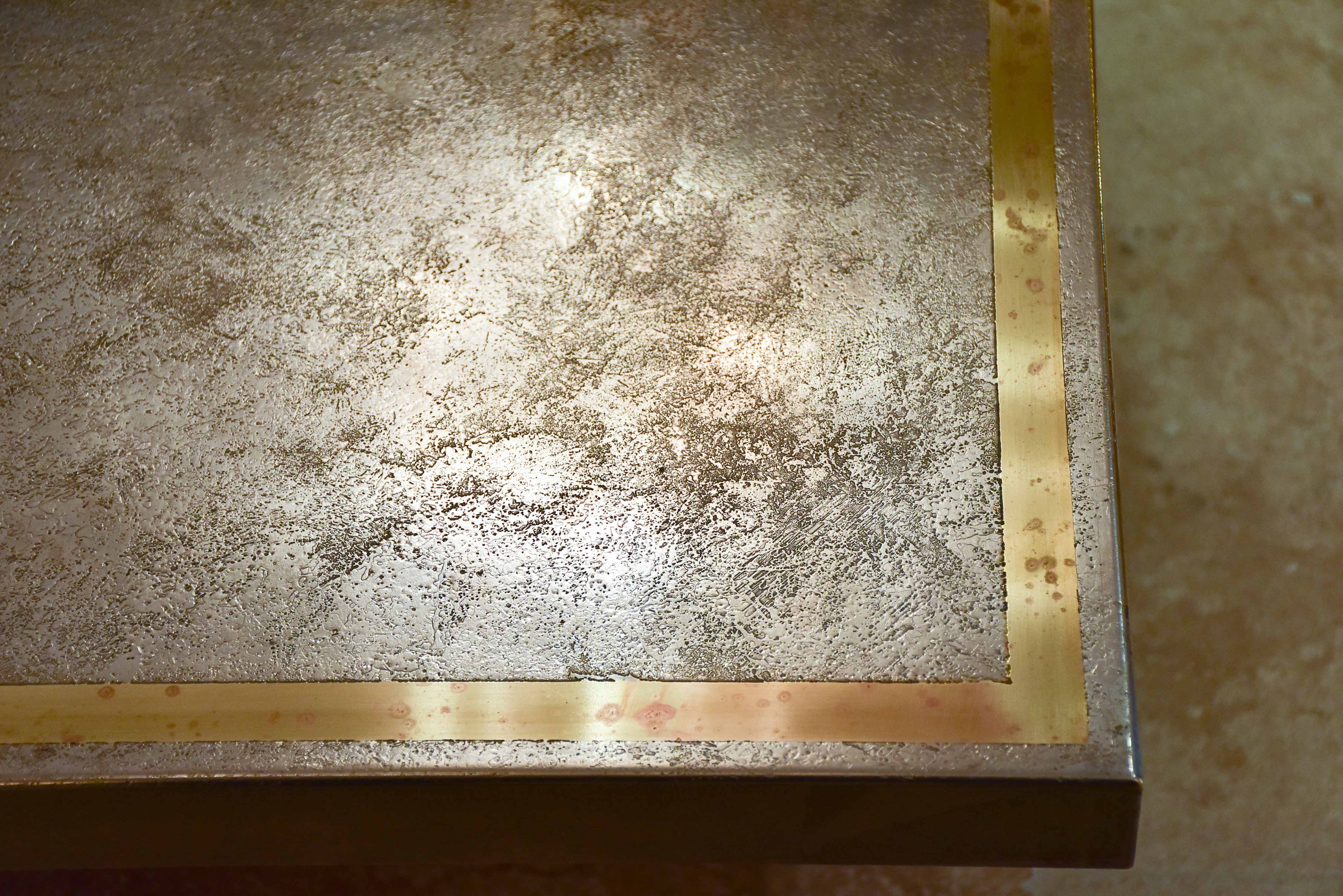 Rectangular etched brass Armand Jonckers coffee table