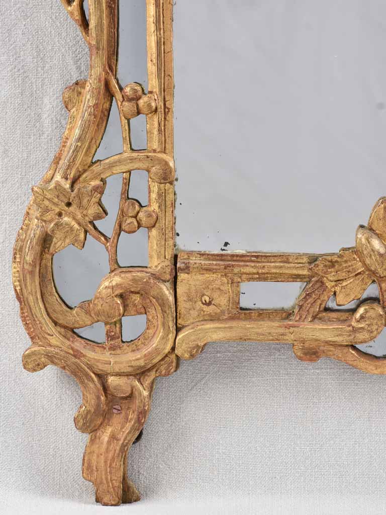 RESERVED GC 18th century gilt wood Beaucaire parclose mirror 35" x 19¼"
