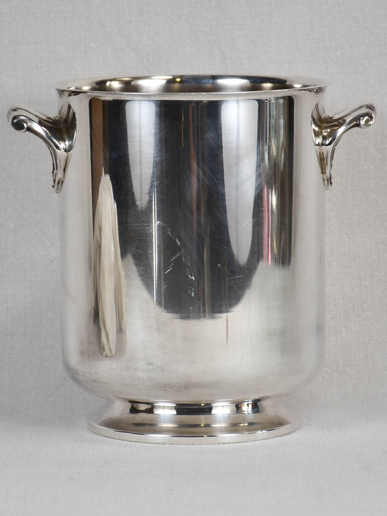 Silver plate 1950s Christofle ice bucket with handles