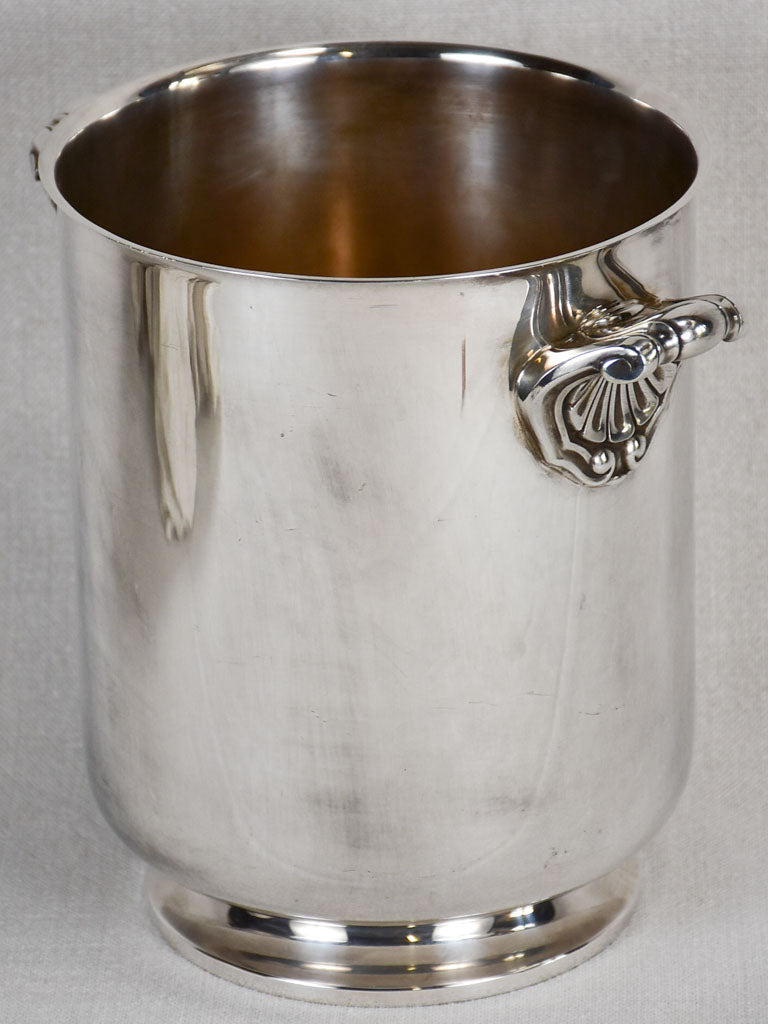 Silver plate 1950s Christofle ice bucket with handles