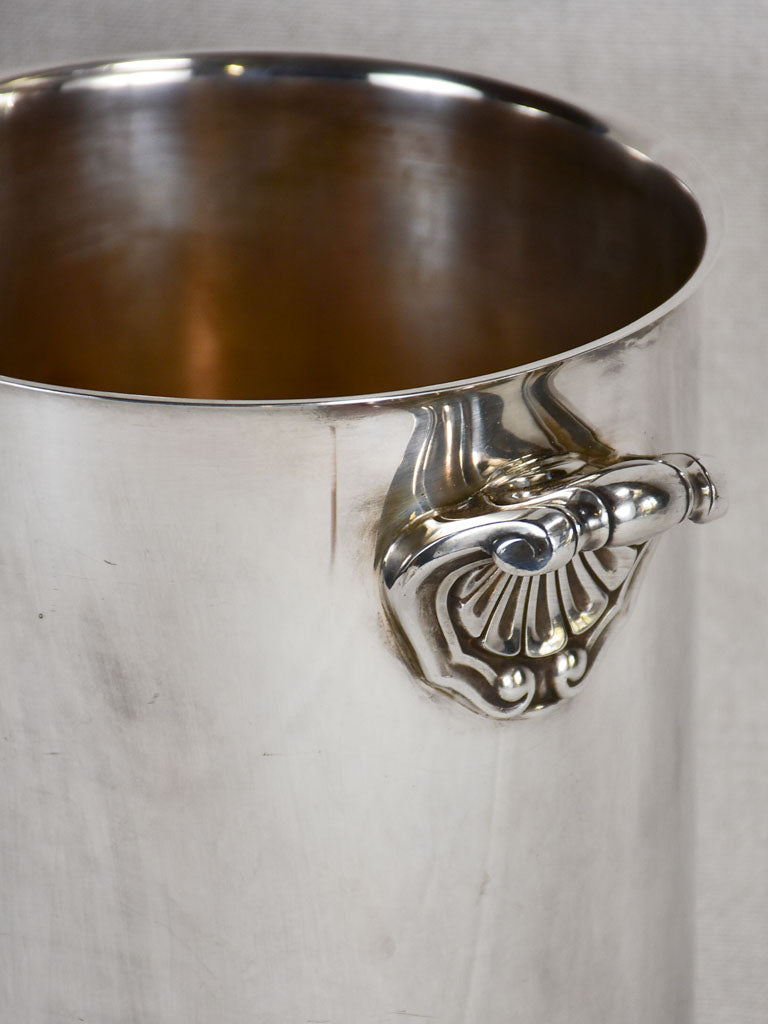 Silver plate 1950s Christofle ice bucket with handles