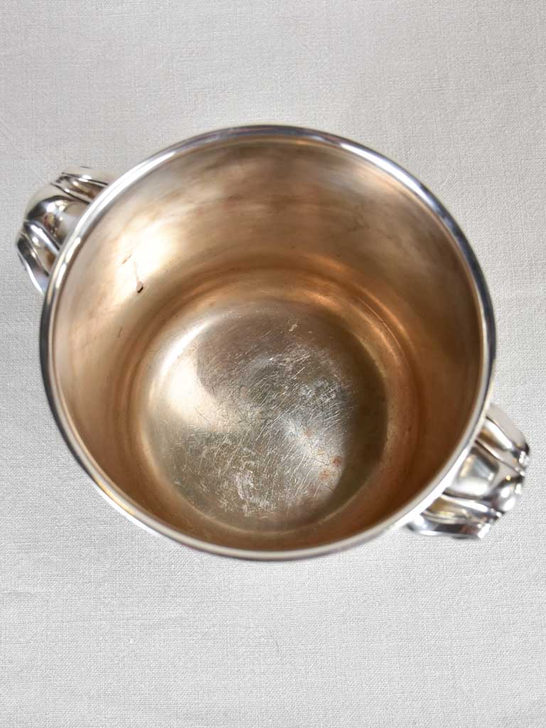Silver plate 1950s Christofle ice bucket with handles