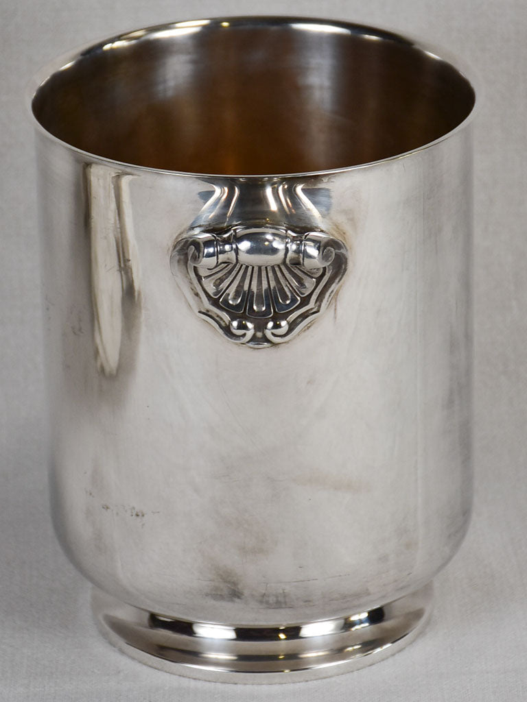 Silver plate 1950s Christofle ice bucket with handles