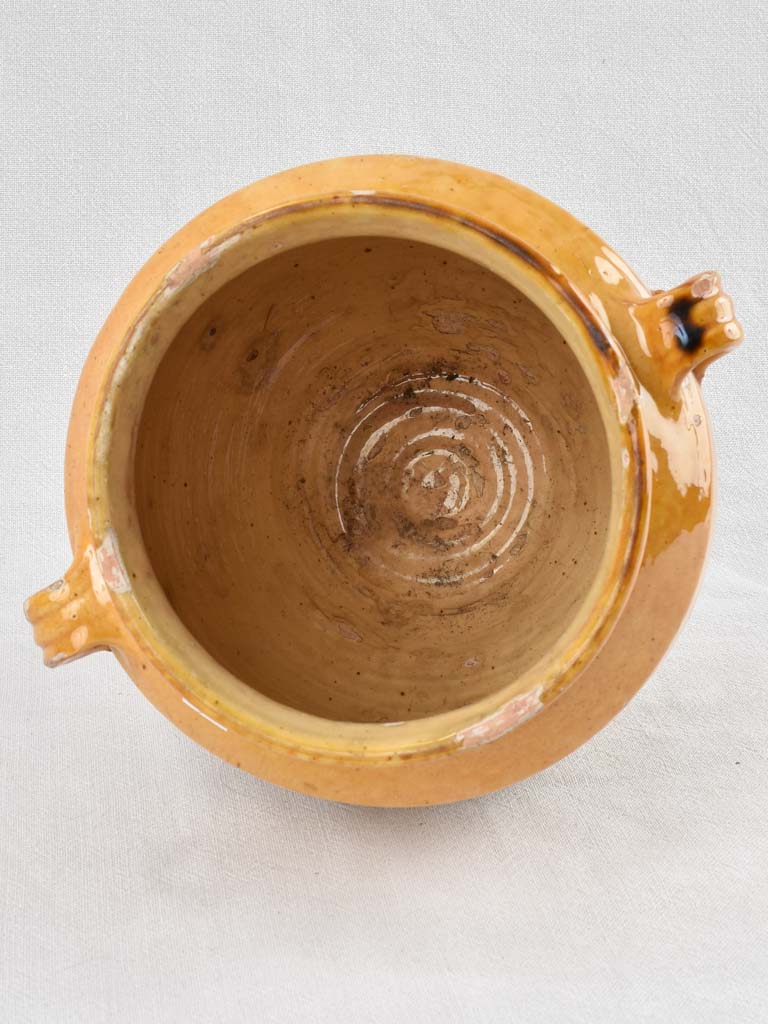 Old world French glazed storage pot