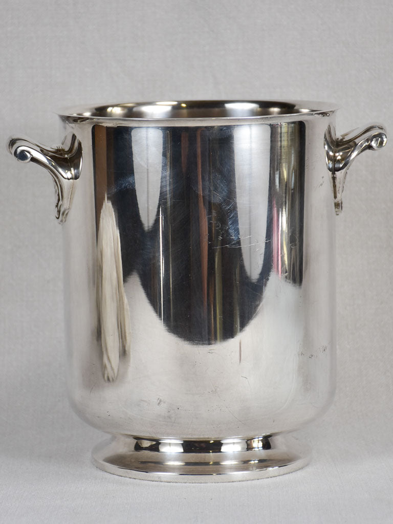 Silver plate 1950s Christofle ice bucket with handles