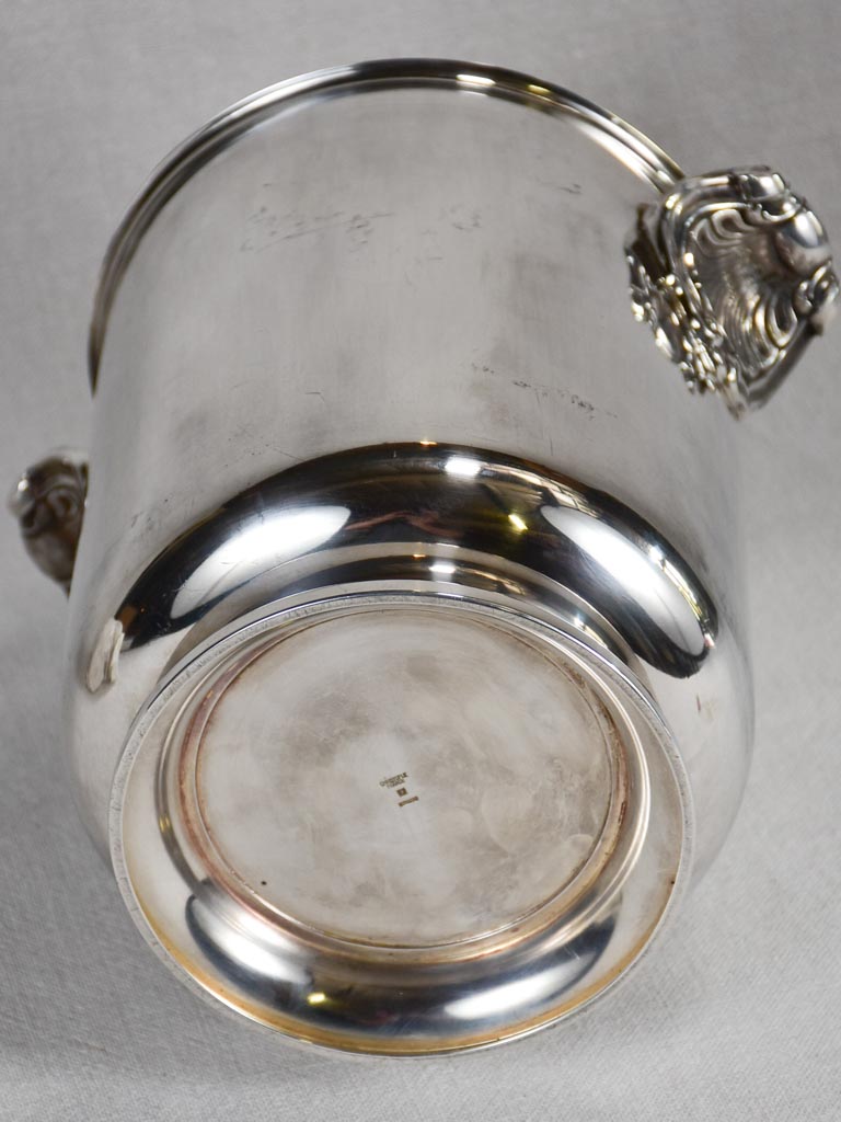 Silver plate 1950s Christofle ice bucket with handles