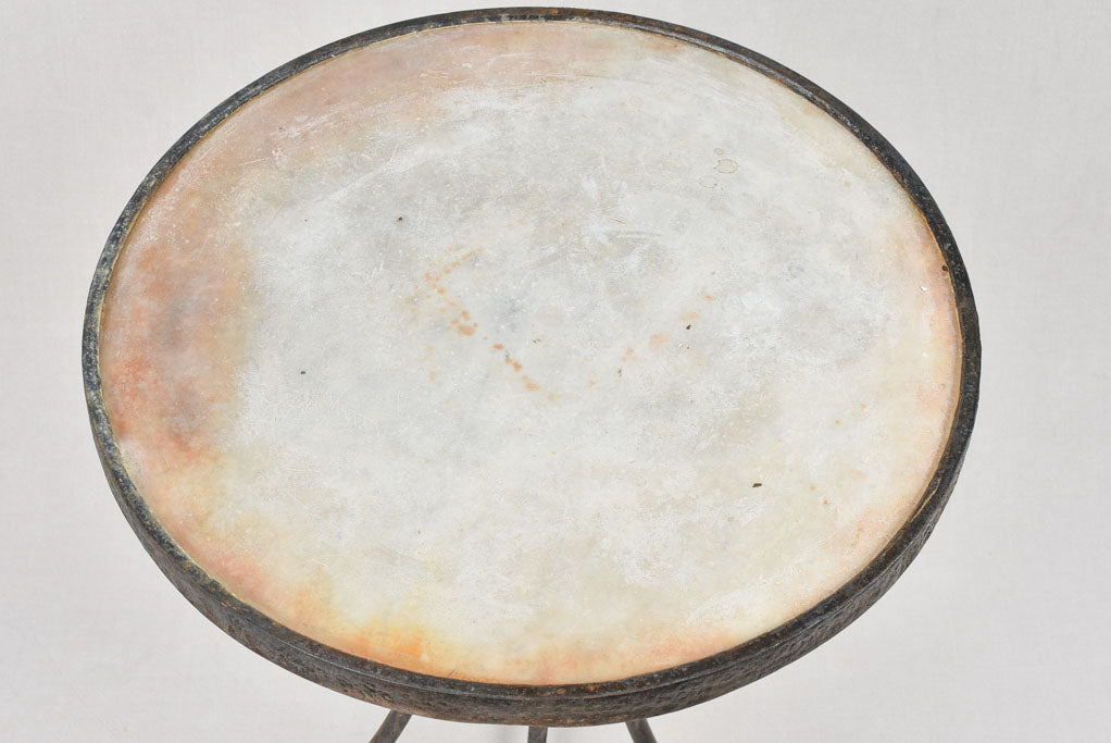 Late 19th century marble & wrought iron bistro garden table