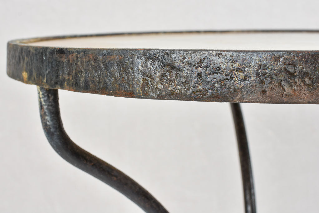 Late 19th century marble & wrought iron bistro garden table