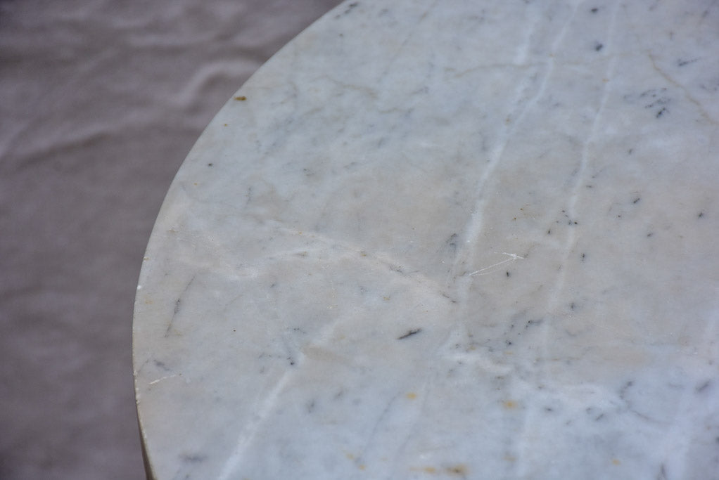 19th Century Italian marble top garden table with cast iron base