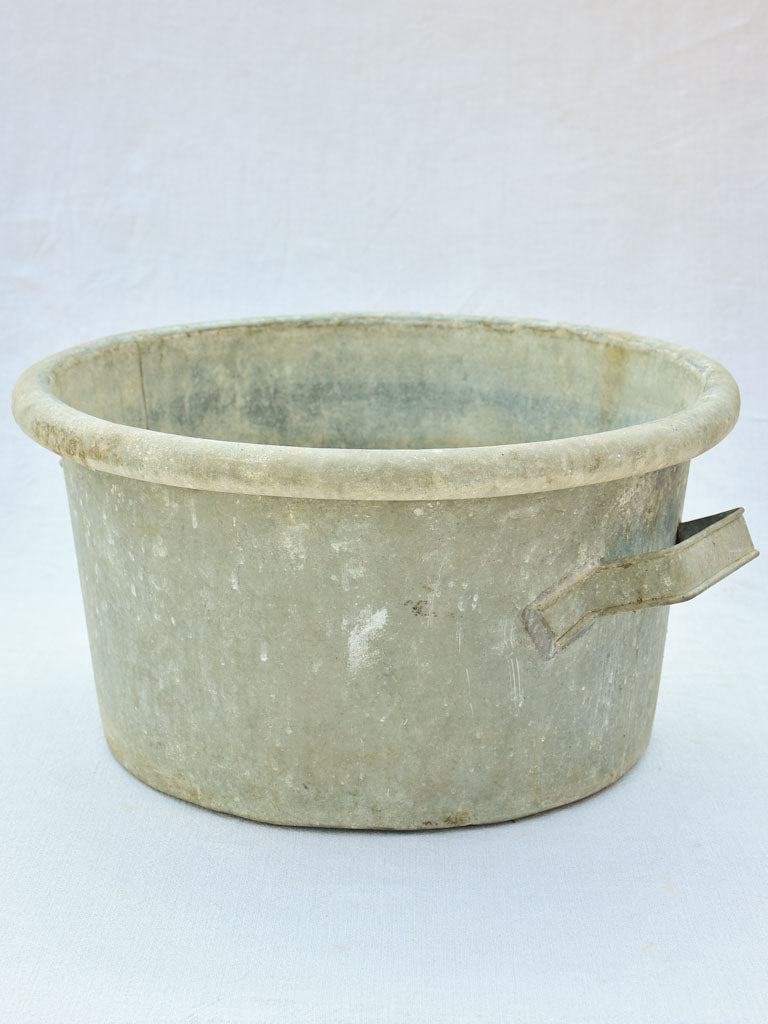 Very large zinc basin with two handles 23¾"