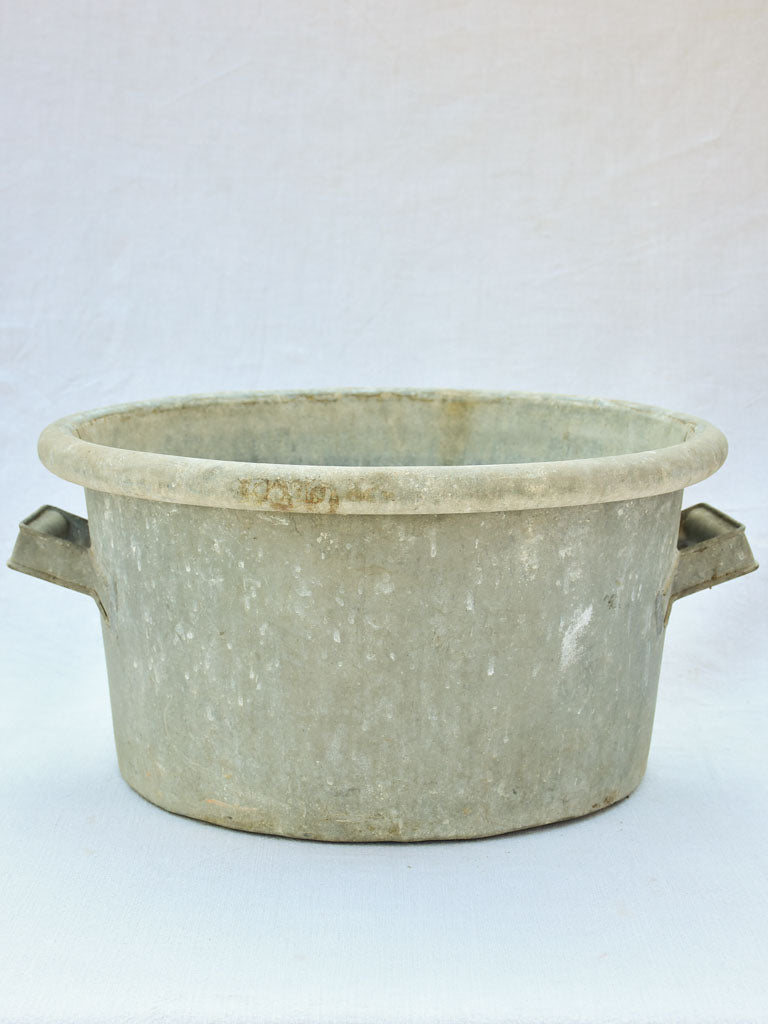 Very large zinc basin with two handles 23¾"