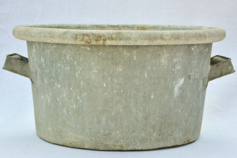 Very large zinc basin with two handles 23¾"
