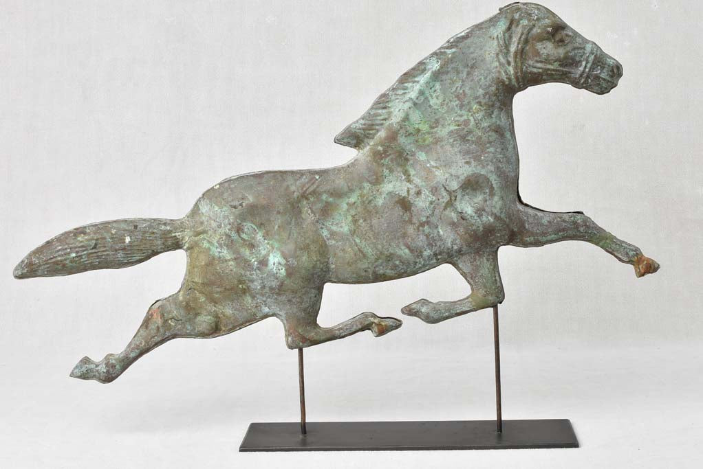 19th century French weather vane horse - copper 20"