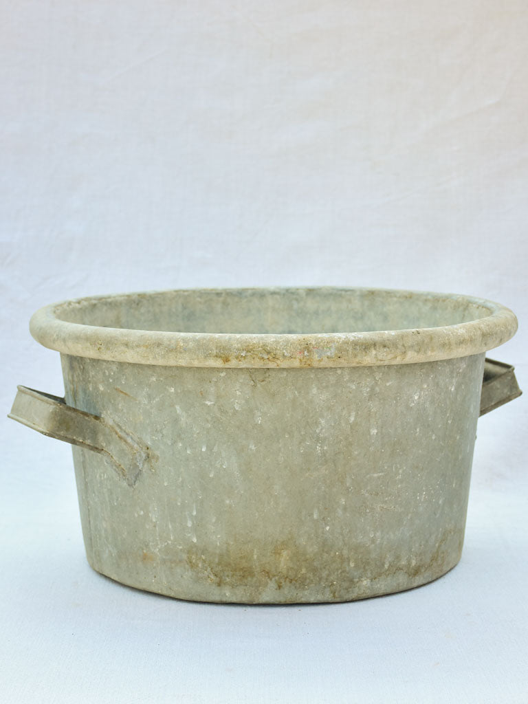 Very large zinc basin with two handles 23¾"