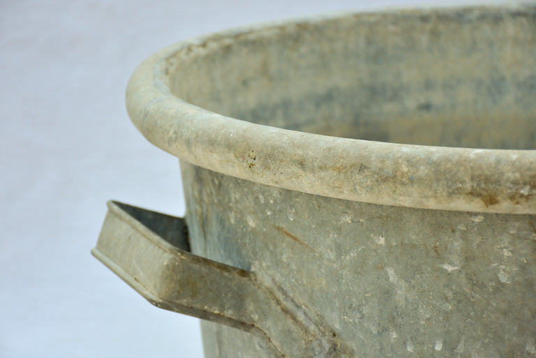 Very large zinc basin with two handles 23¾"