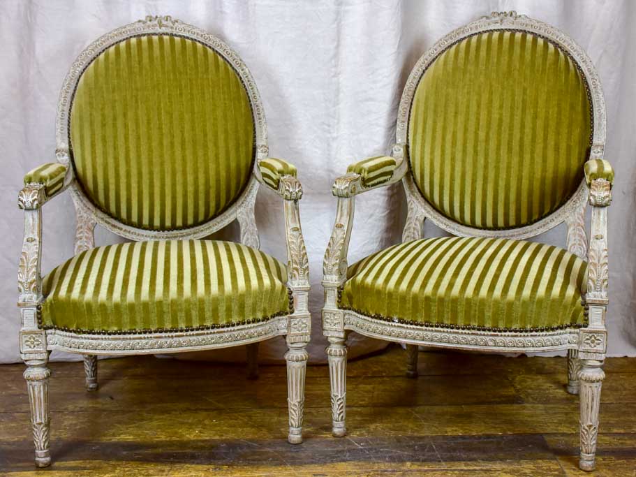 Pair of large Louis XVI armchairs
