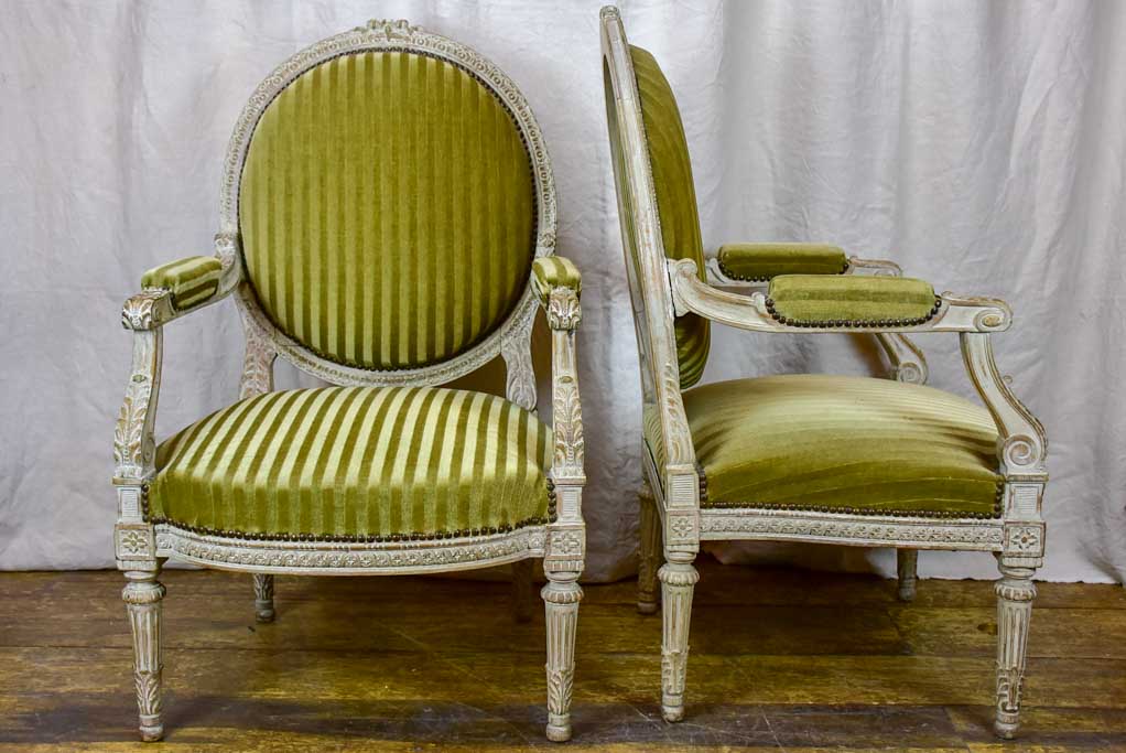 Pair of large Louis XVI armchairs