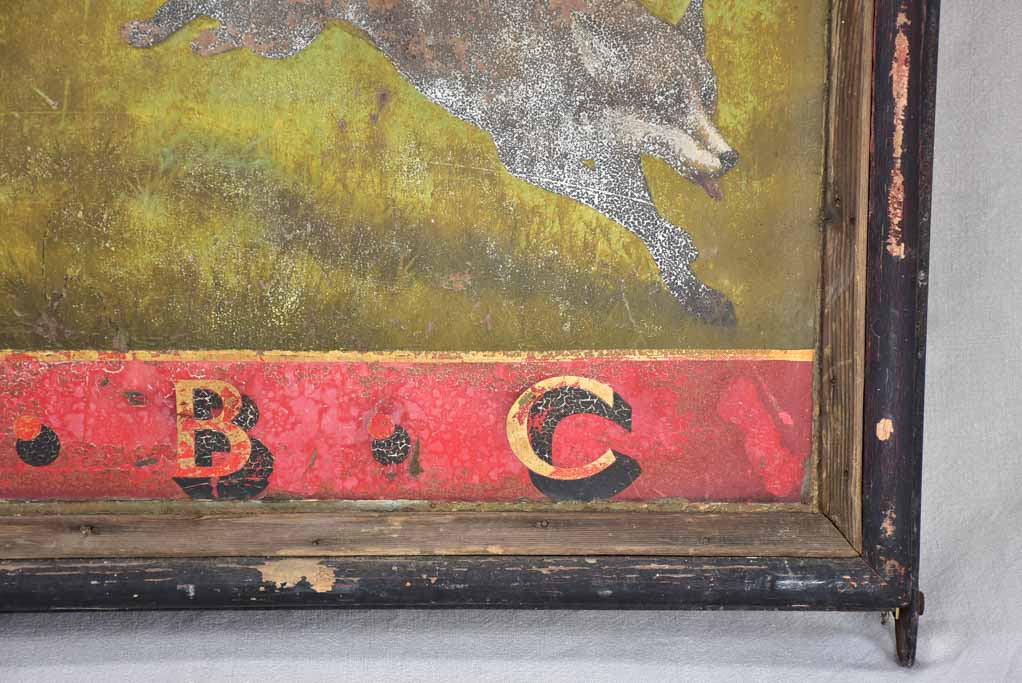 Rare French sign from a hunting supply store - two sided 32¼" x 41¾"