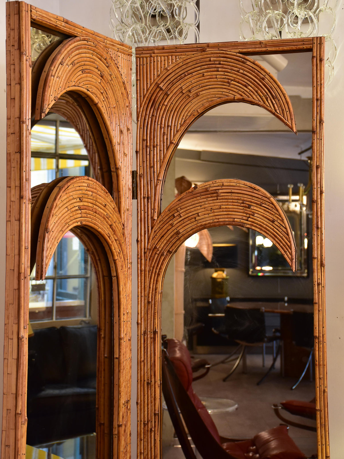 Italian Vivai del Sud palm tree mirrored screen
