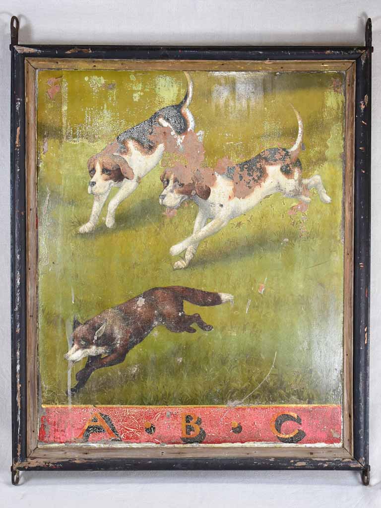 Rare French sign from a hunting supply store - two sided 32¼" x 41¾"