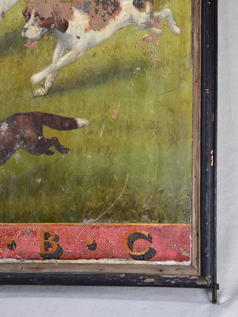 Rare French sign from a hunting supply store - two sided 32¼" x 41¾"