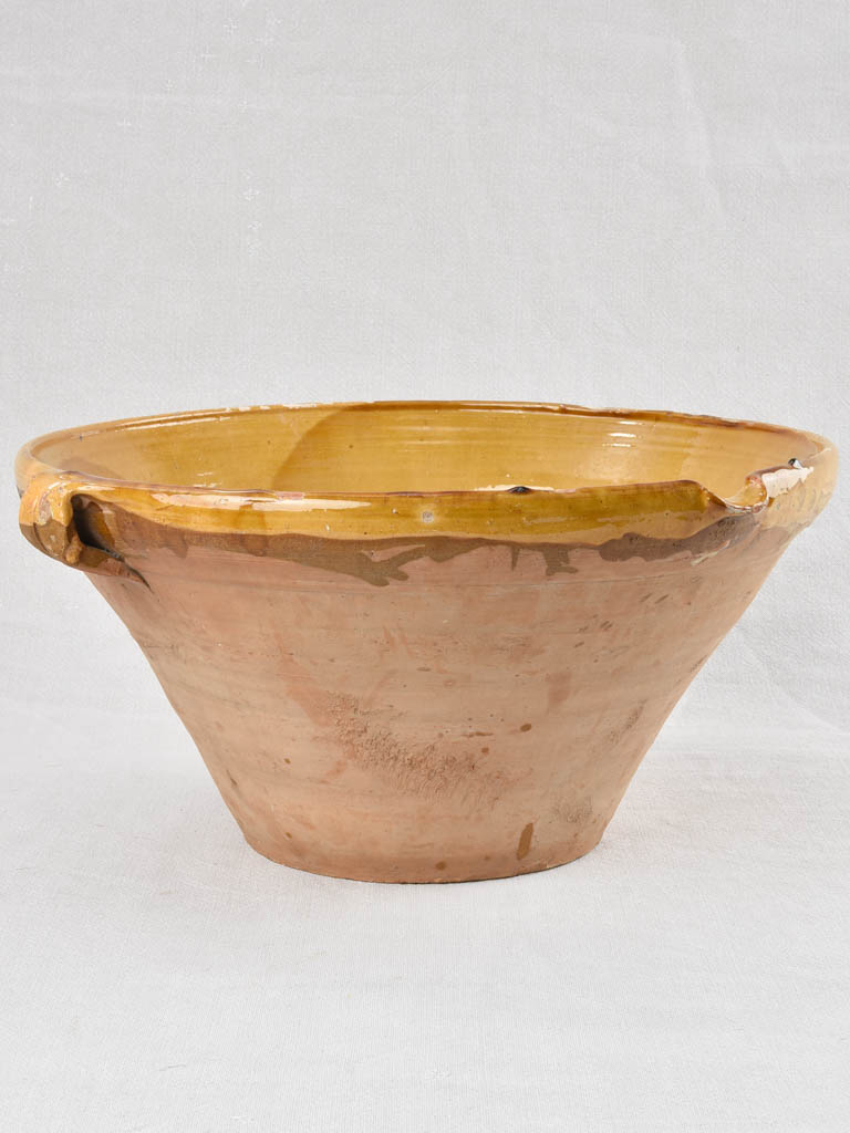 Large antique French terracotta tian bowl 19¼"