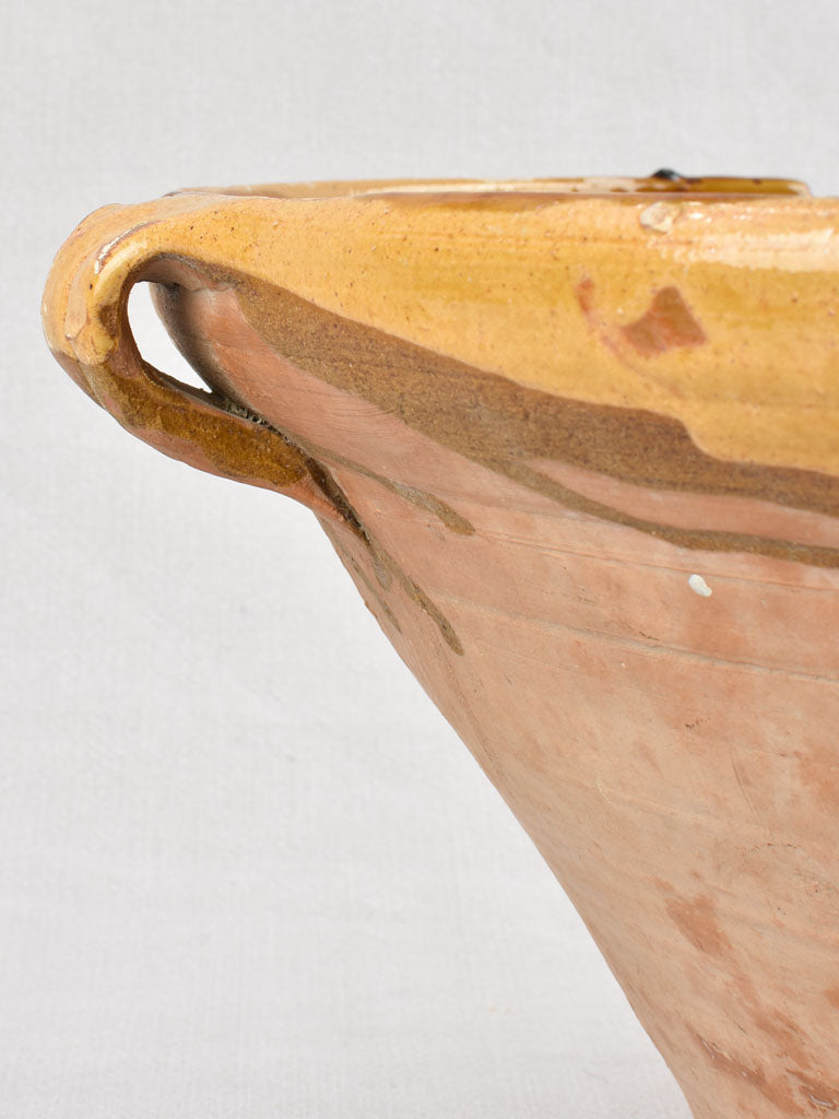 Large antique French terracotta tian bowl 19¼"