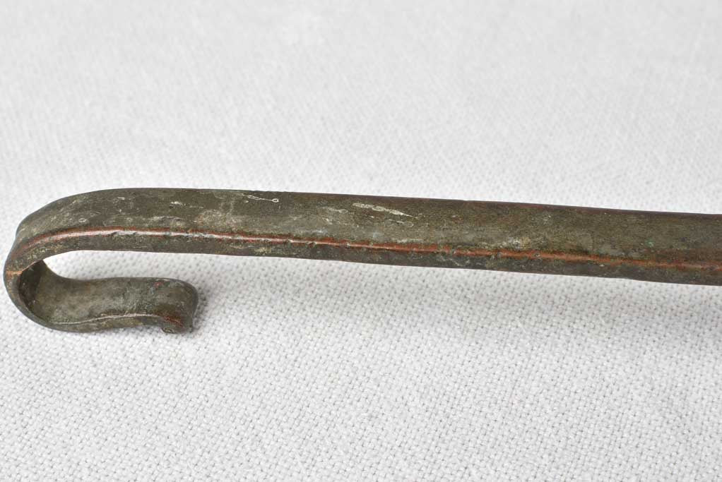 Late 18th century forged metal cooking spoon 18"