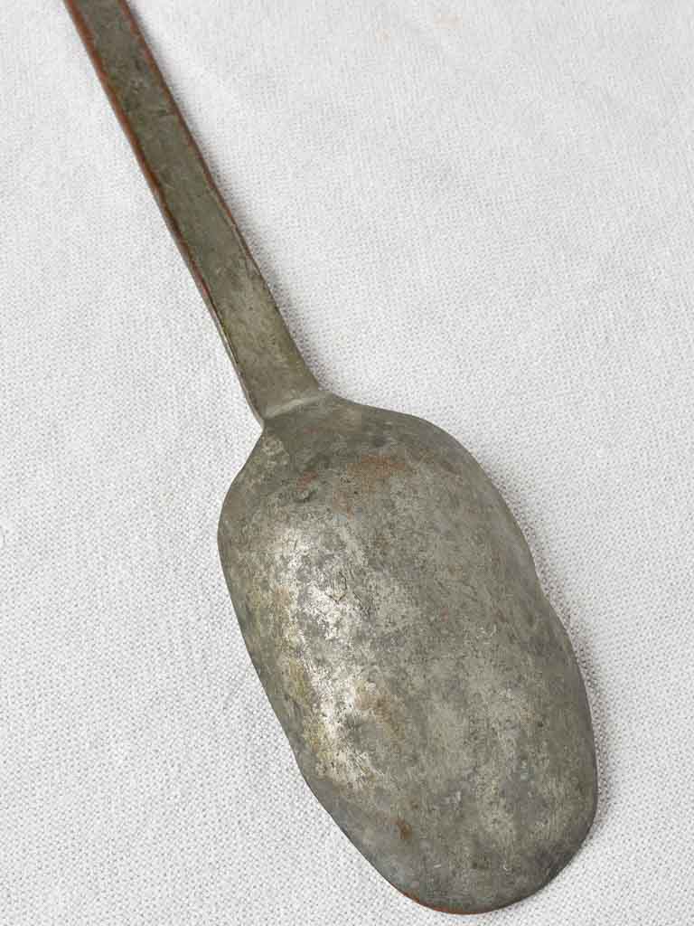 Late 18th century forged metal cooking spoon 18"