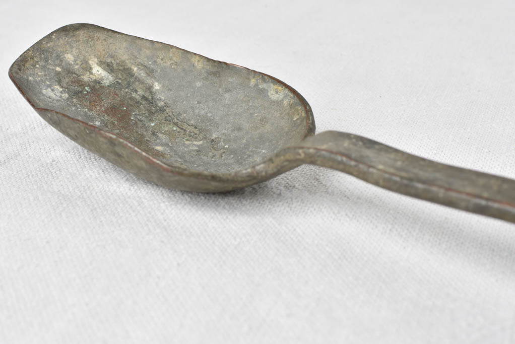 Late 18th century forged metal cooking spoon 18"